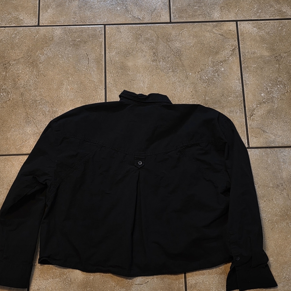 Madewell OVERSIZED Black Button-Down Shirt - Picture 7 of 12